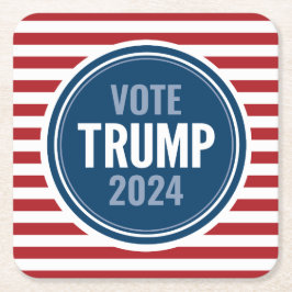 Donald Trump - President 2024 Underlägg Papper Kvadrat