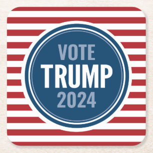 Donald Trump - President 2024 Underlägg Papper Kvadrat