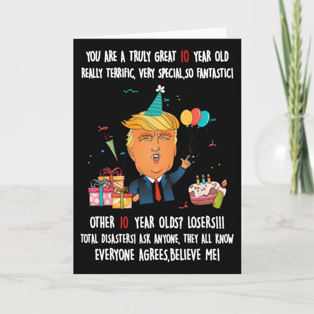Donald Trump President Funny 10th Birthday Trump B Kort (Framsida)