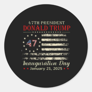 Donald Trump President Inauguration Day 2025 Runt Klistermärke