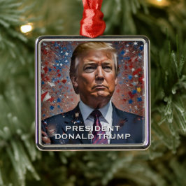 Donald Trump President Modern Porträtt Julgransprydnad Metall