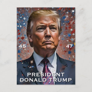 Donald Trump President Modern Porträtt Vykort