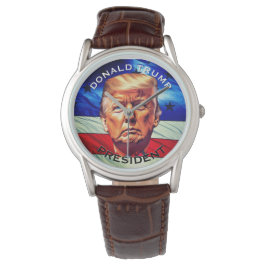 "Donald Trump", "President" & Old glory Armbandsur
