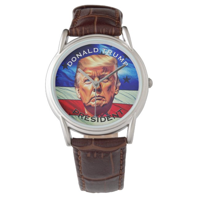 "Donald Trump", "President" & Old glory Armbandsur (Framsida)