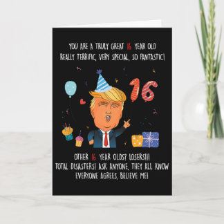 Donald Trump President Rolig 16-årsdag Trump Födel Kort