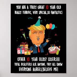 Donald Trump President Roligt 10-årsfirande Trump Poster
