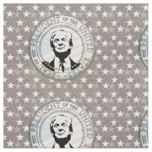 Donald Trump President. Svartvit sill, USA Flagga Tyg