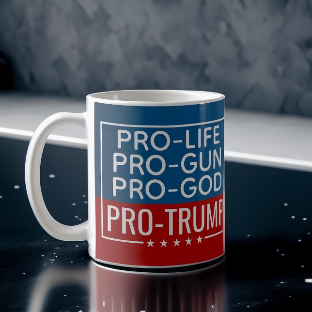 Donald Trump Pro-Life Pro-Gun Pro-God Pro-Trump Kaffemugg (trump 2024 mugs)
