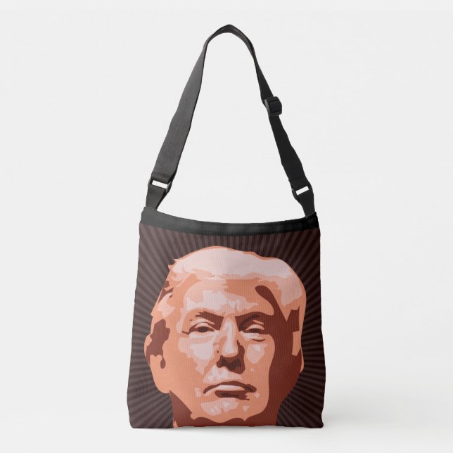 DONALD TRUMP PURSE, ALLA ÖVER UTSKRIFT CROSSBODY B AXELVÄSKA (Framsida)