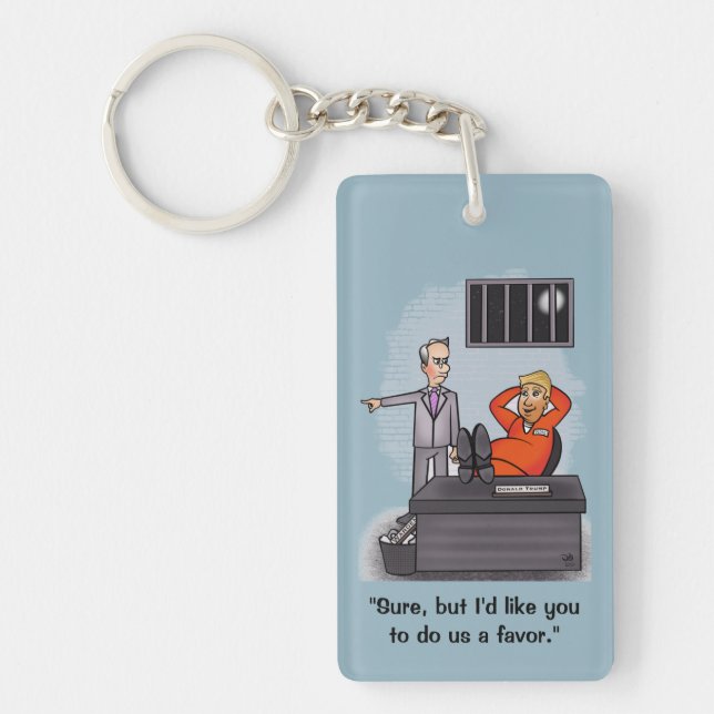 Donald Trump Rectangular Keychain Nyckelring (Framsidan)