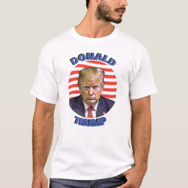 Donald Trump Red white and blue mugshot T Shirt