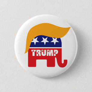 Donald Trump Republican Elephant Hair Logotyp Knapp