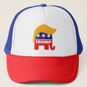 Donald Trump Republican Elephant Hair Logotyp Truckerkeps