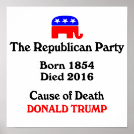 Donald Trump: Republican Party, dödsorsak efter Poster