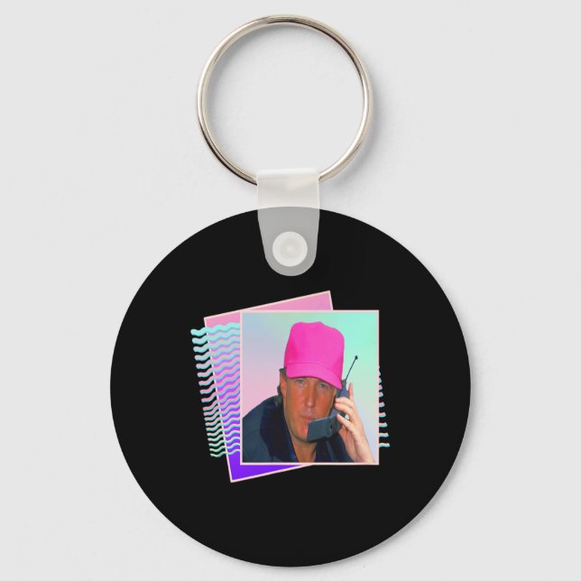 Donald Trump Retro 80s 90s-grafik Nyckelring (Framsida)