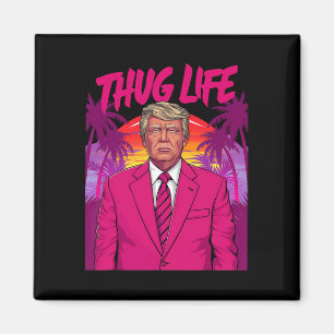 Donald Trump Retro Vintage Känsla Rosa Rollig Kons Magnet