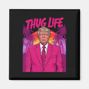 Donald Trump Retro Vintage Vibe Rosa Rolig Konst K Magnet