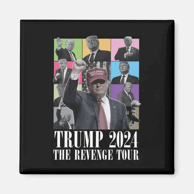 Donald Trump Revenge Tour 2024 För manar och Wom Magnet (Framsidan)