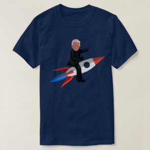 Donald Trump rider ett raket T-shirt