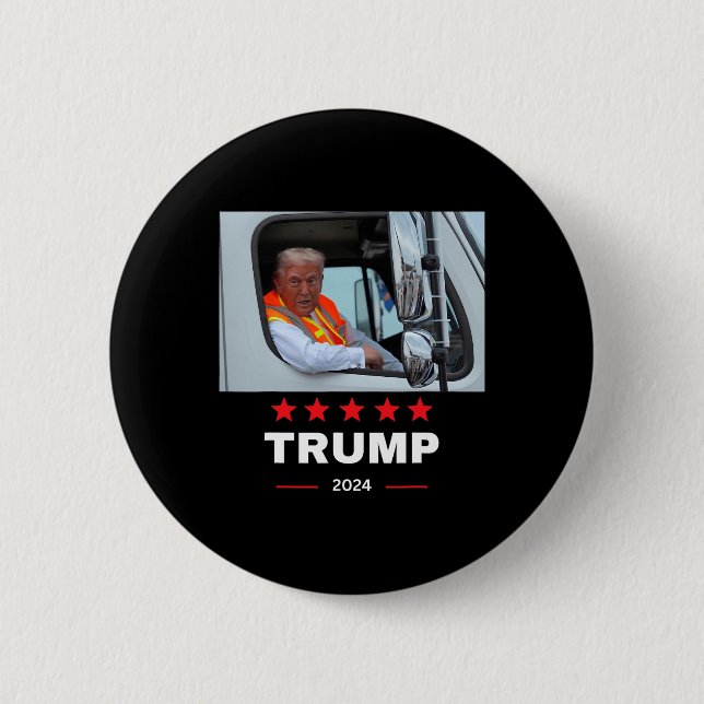Donald Trump Rides i Sopor Lastbil Knapp (Framsida)