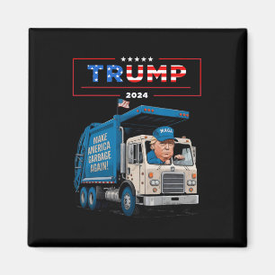Donald Trump Rides in Sopor Lastbil Shirt Sopor Magnet