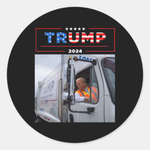 Donald Trump Rides in Sopor Lastbil Shirt Sopor Runt Klistermärke
