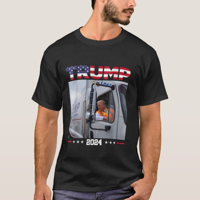 Donald Trump Rides Sopor Lastbil Sopor Lastbil Tru T Shirt (Framsida)