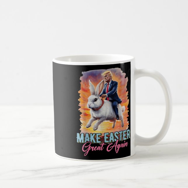 Donald Trump Riding Bunny Gör Påsk Underbart igen Kaffemugg (Höger)