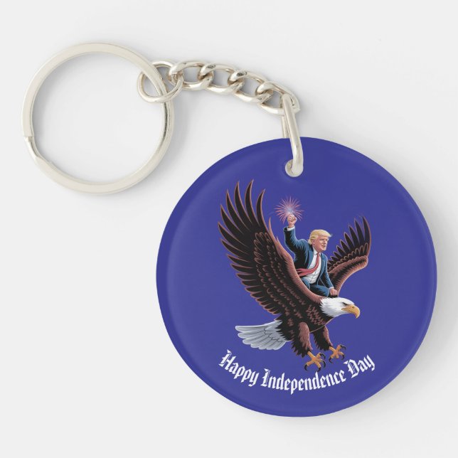 Donald Trump Riding Patriotic Eagle Art Anpassning (Framsidan)