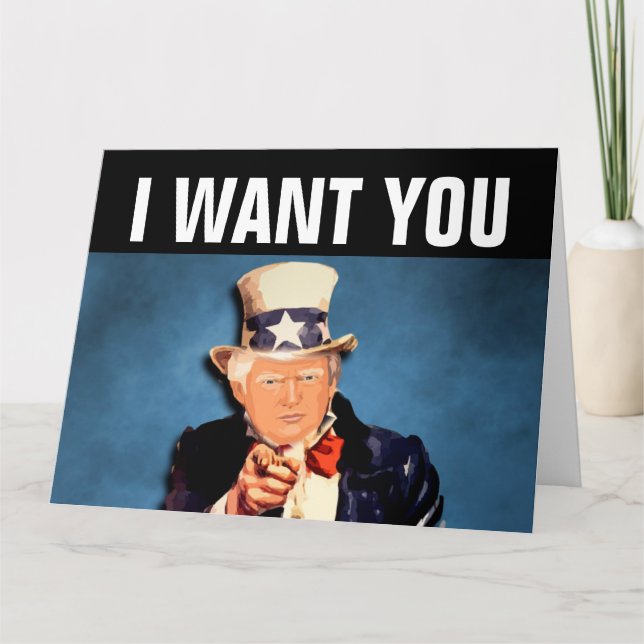 DONALD TRUMP ROLIG FÖDELSEDAGSGRATTIS KORT (Framsida)