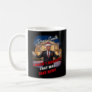 Donald Trump Rolig Skämt, Kära Tomte, falska nyhet Kaffemugg