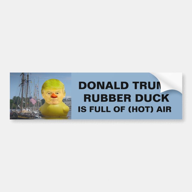 Donald Trump Rubber Gult Anka Bumper Sticker Bildekal (Framsidan)