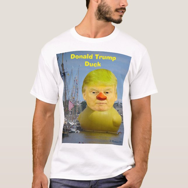 Donald Trump Rubber Gult Anka Manar ċt-Shirt T Shirt (Framsida)