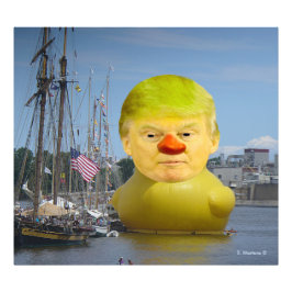 Donald Trump Rubber Gult Anka Photo EnUtvidgning Fototryck