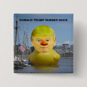 Donald Trump Rubber Gult Anka Square Button Knapp