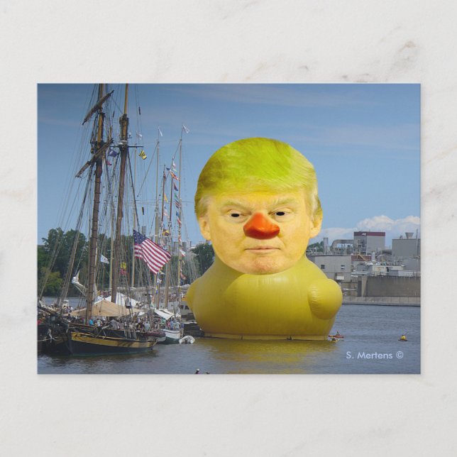 Donald Trump Rubber Gult Anka vykort (Framsida)