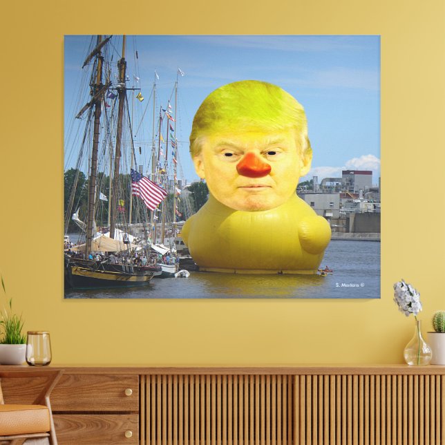 Donald Trump Rubber Gult Anka Wrapped Canvas (Insitu (Vardagsrum))