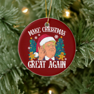Donald Trump Santa Gör julen Underbar igen Julgransprydnad Keramik