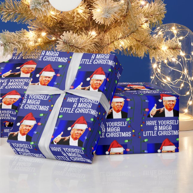 DONALD TRUMP SANTA HAT CHRISTMAS MAGA PRESENTPAPPER (Helgdagar)