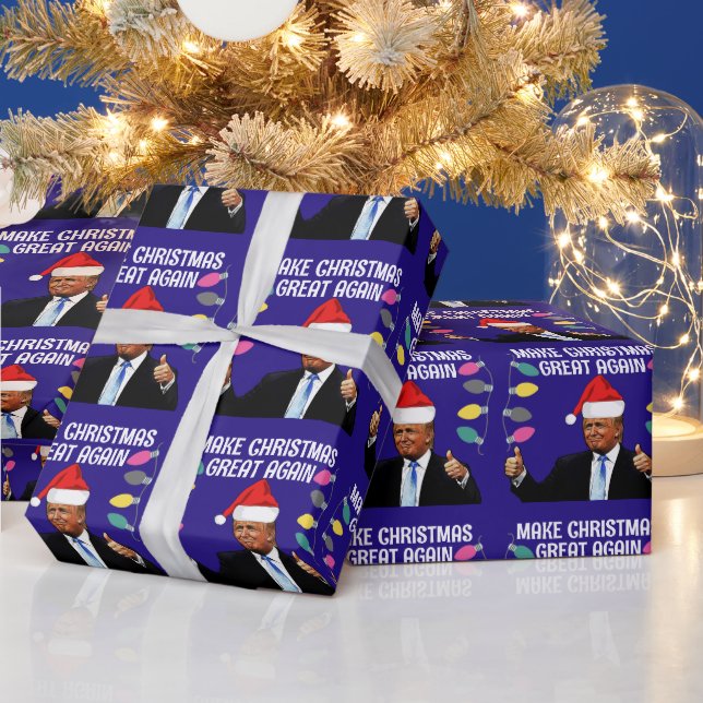DONALD TRUMP SANTA HAT CHRISTMAS VARNING PAPPER PRESENTPAPPER (Helgdagar)