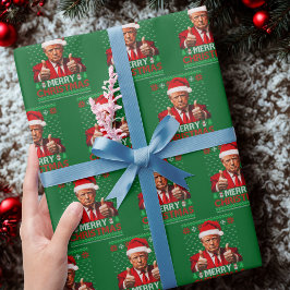 Donald Trump Santa Hat God jul Ugly Gift Presentpapper