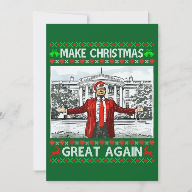 Donald Trump Santa Hat Gör jul Underbar igen Julkort (Framsida)