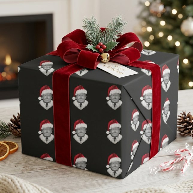 Donald Trump Santa mössa julmönster Presentpapper (Skapare uppladdad)