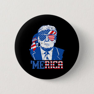 Donald Trump Shirt Merica Trump Sungl Us Flagga 4: Knapp