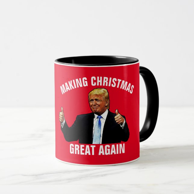 DONALD TRUMP SKAPAR CHRISTMAS UNDERBAR IGEN COFFEE MUGG (Framsida höger)