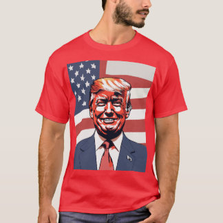 Donald Trump Sketch med subtle Smile och American T Shirt