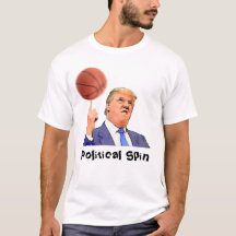 Donald Trump snurr en skjortat-skjorta för basket