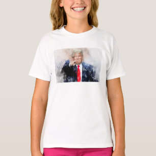 Donald Trump som pekar på porträtt vattenfärg T Shirt