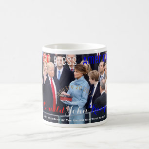 Donald Trump som tar hans ed av kontoret Januari Kaffemugg