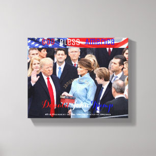 Donald Trump som tar hans ed av kontoret POTUS Canvastryck